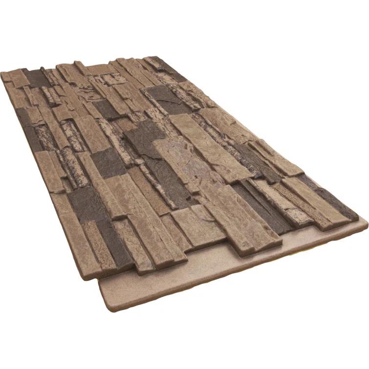Cascade Stacked Faux Stone 24.75" x 48.625" Wall Paneling
