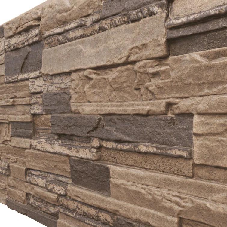 Cascade Stacked Faux Stone 24.75" x 48.625" Wall Paneling