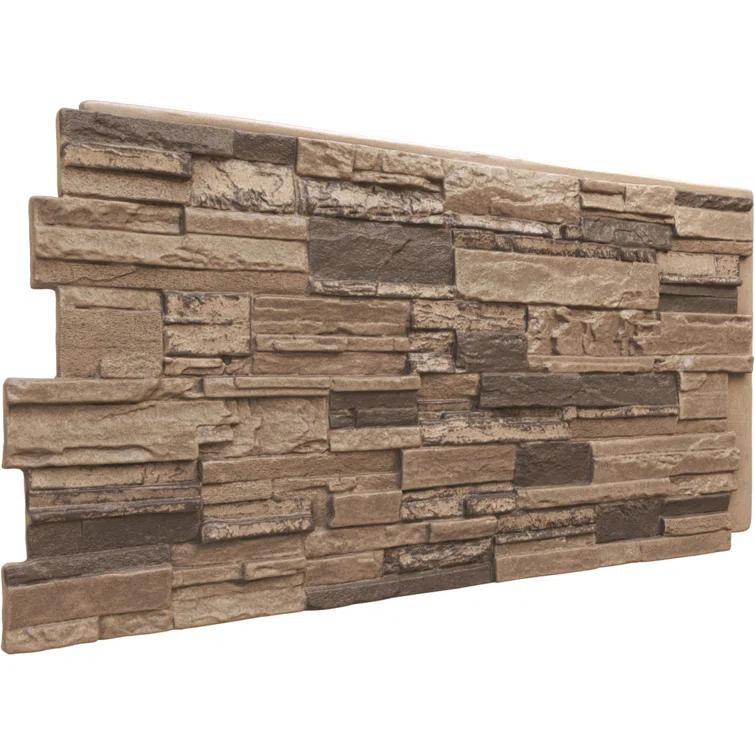 Cascade Stacked Faux Stone 24.75" x 48.625" Wall Paneling