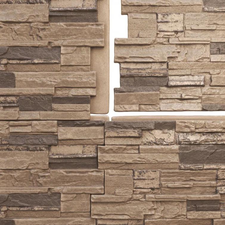 Cascade Stacked Faux Stone 24.75" x 48.625" Wall Paneling