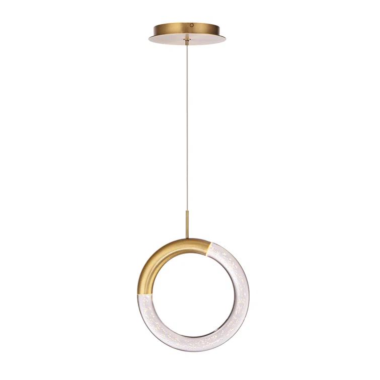 Ringlet 1 - Light Aged Brass LED Geometric Pendant