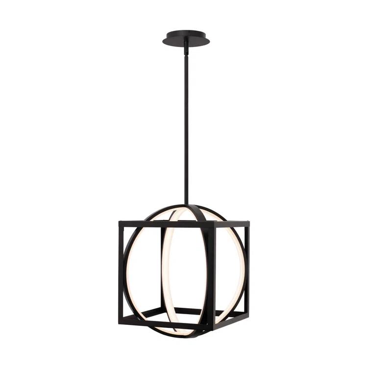 dweLED 1 - Light Black LED Geometric Pendant