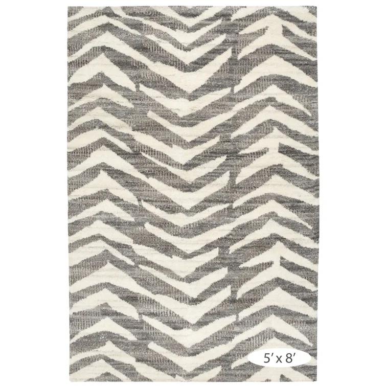 Farah Grey Hand Knotted Wool Rug