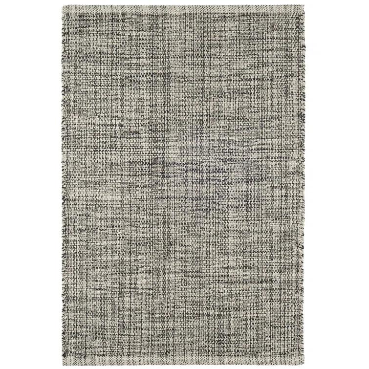 Marled Black Handwoven Cotton Rug