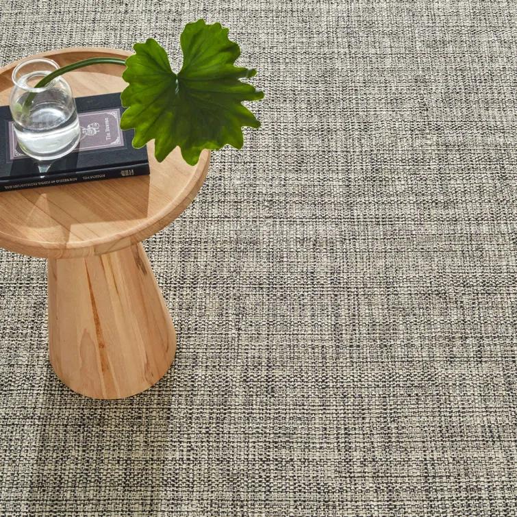 Marled Black and Warm Grey Handwoven Cotton Area Rug 8' x 10'