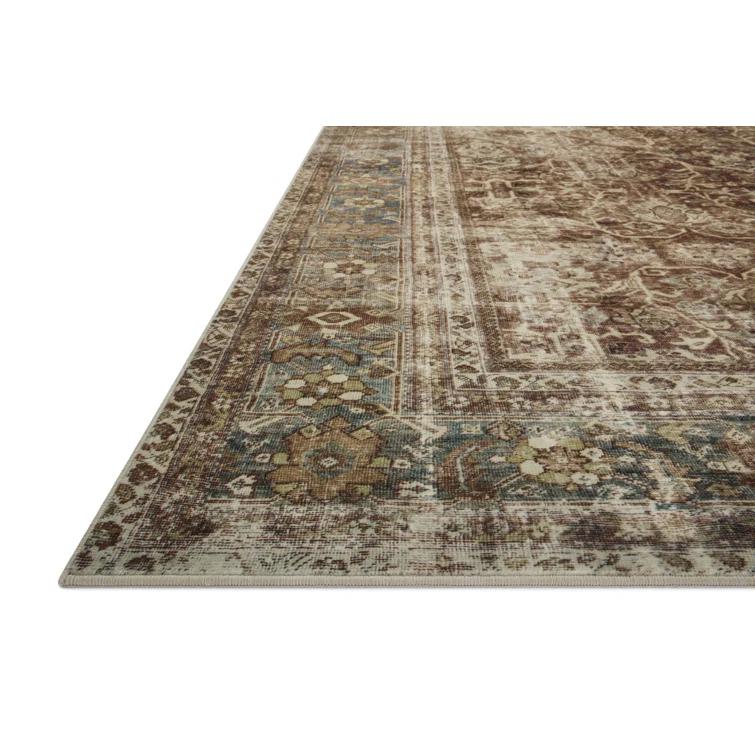Sinclair I Rug by Magnolia Home by Joanna Gaines x Loloi - Rust and Lagoon / 2'3" x 3'9"