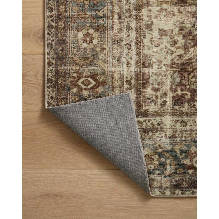 Sinclair I Rug by Magnolia Home by Joanna Gaines x Loloi - Rust and Lagoon / 2'3" x 3'9"