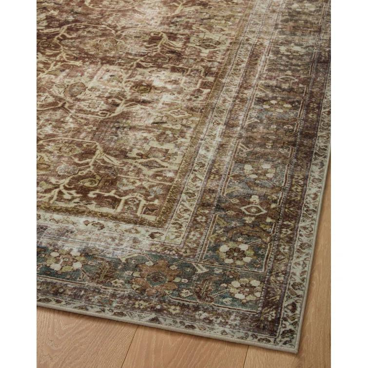 Sinclair I Rug by Magnolia Home by Joanna Gaines x Loloi - Rust and Lagoon / 2'3" x 3'9"
