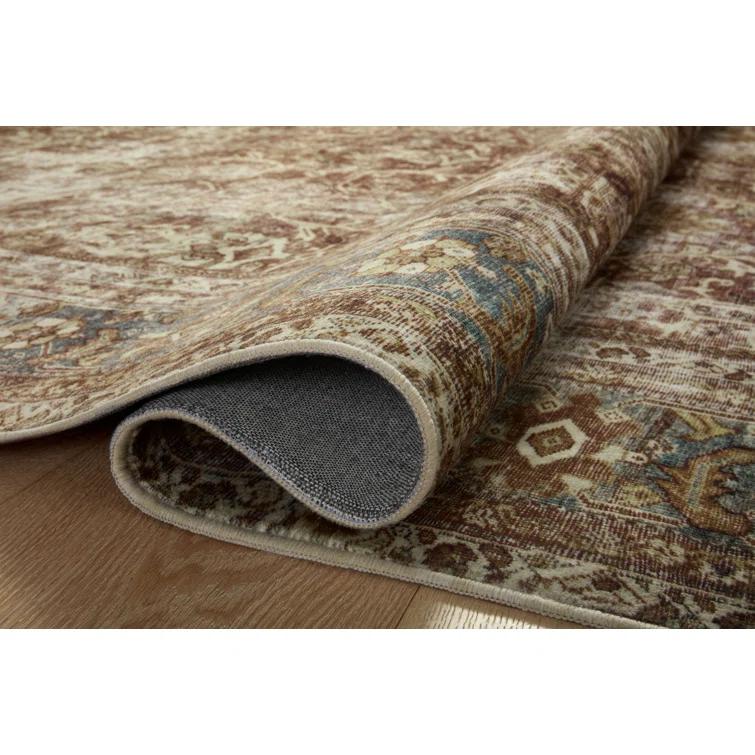 Sinclair I Rug by Magnolia Home by Joanna Gaines x Loloi - Rust and Lagoon / 2'3" x 3'9"