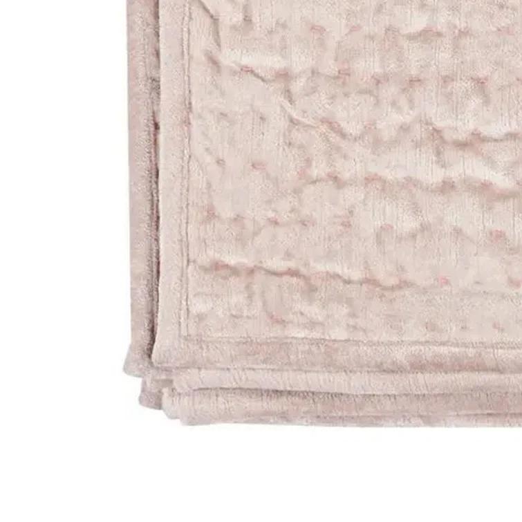 Classic Home Dimitry 100% Rayon Velvet Bliss Pink Queen Quilt by Kosas Home