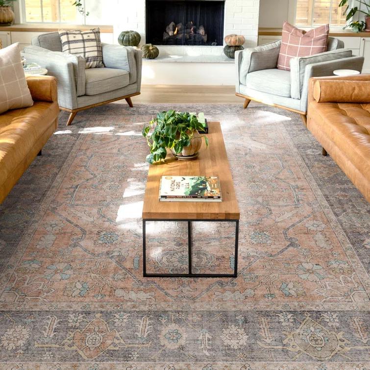 Kehr Antigua Vintage Persian Oriental Coral Flat-Weave Rug