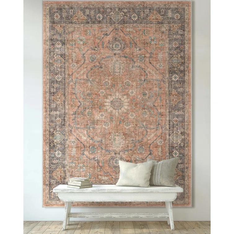 Kehr Antigua Vintage Persian Oriental Coral Flat-Weave Rug