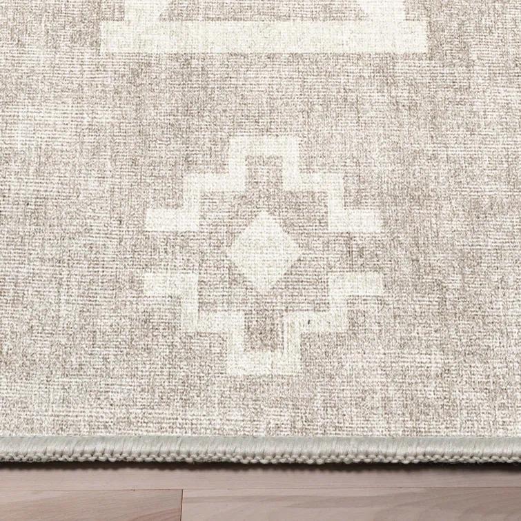 Kehr Bottineau Distressed Southwestern Beige Flat-Weave Rug