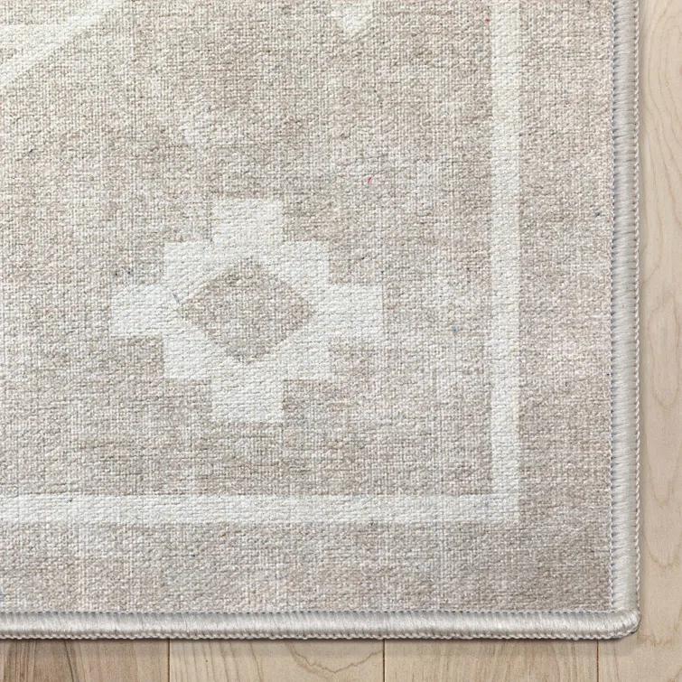 Kehr Bottineau Distressed Southwestern Beige Flat-Weave Rug