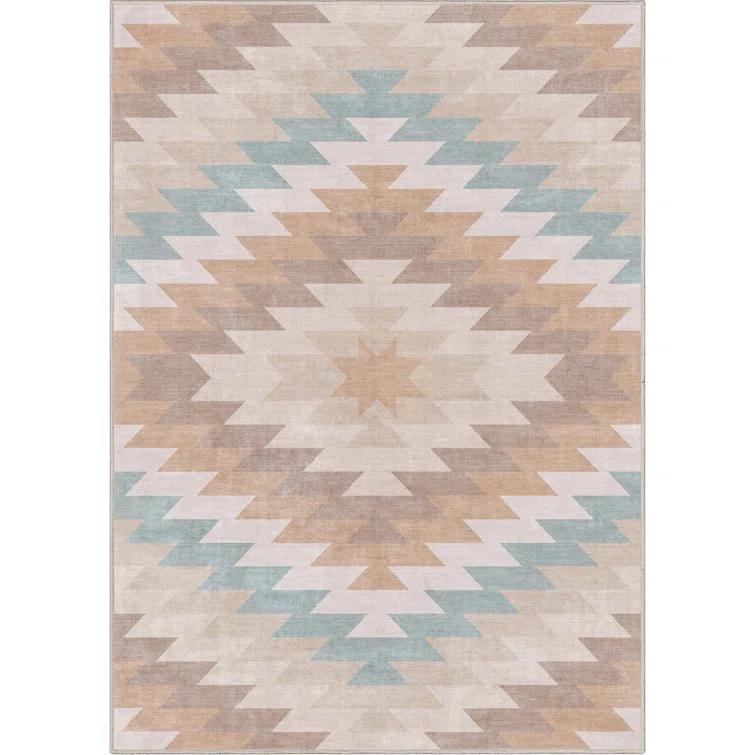 Kehr Albuquerque Southwestern Flatweave Beige Area Rug