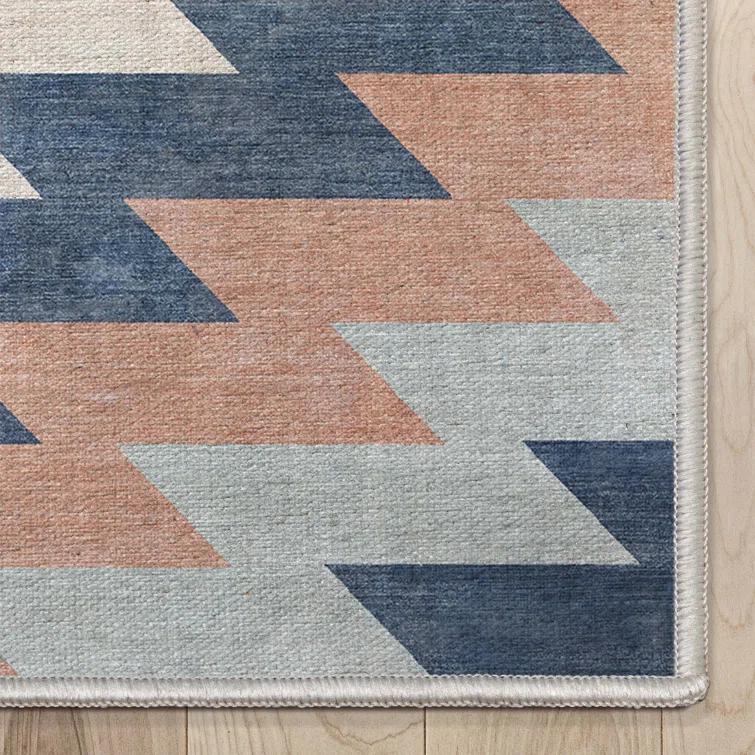 Kehr Albuquerque Southwestern Flatweave Blue Area Rug