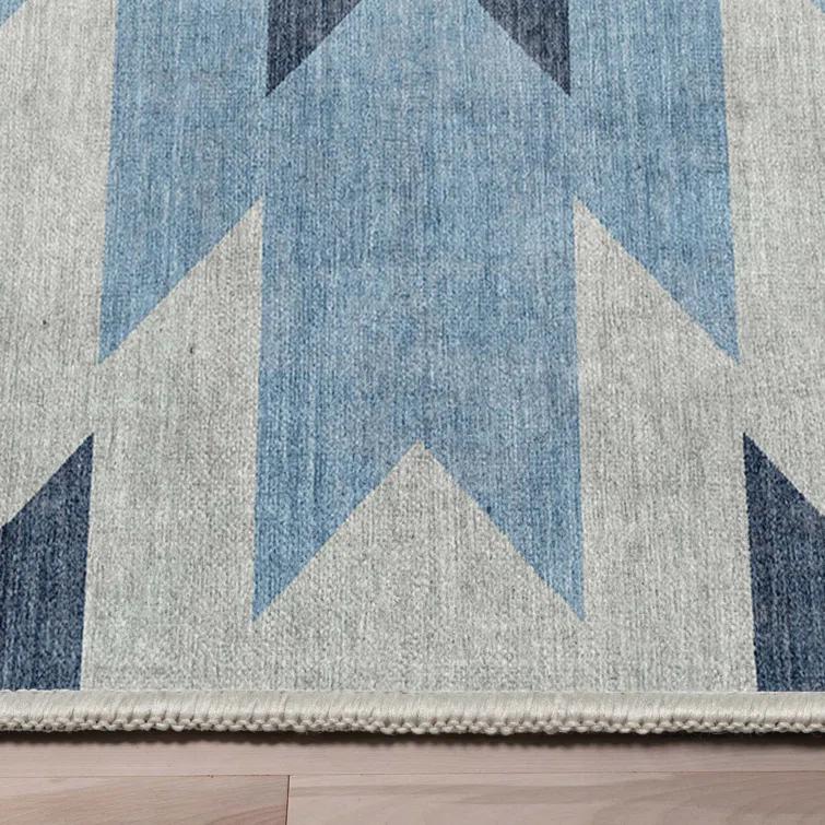 Kehr Albuquerque Southwestern Flatweave Blue Area Rug