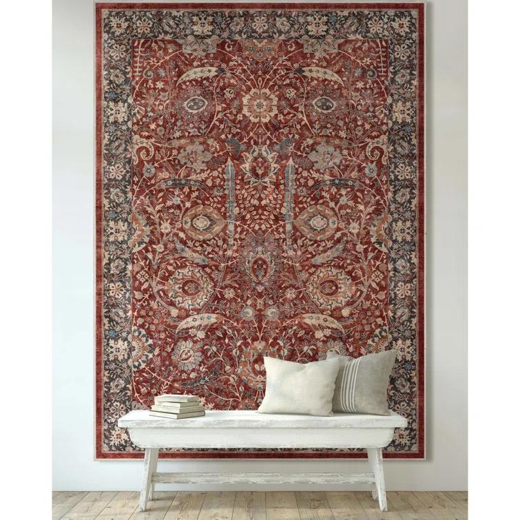Asha Oriental Persian Flat-Weave Red Rug