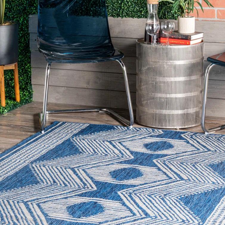 Alvina Blue Indoor/Outdoor Area Rug