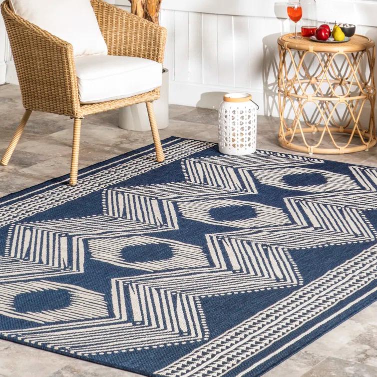 Alvina Blue Indoor/Outdoor Area Rug