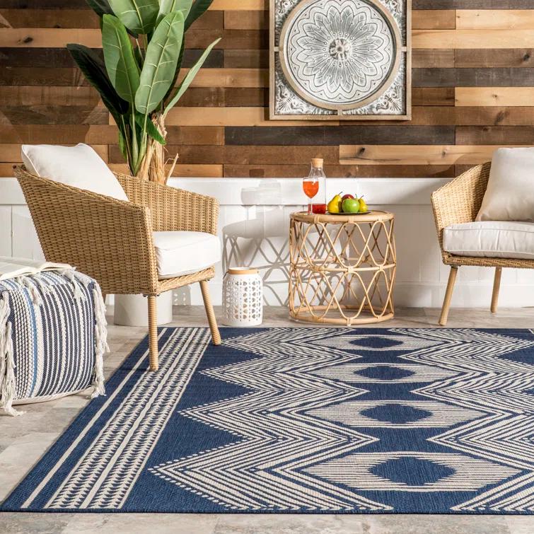 Alvina Blue Indoor/Outdoor Area Rug
