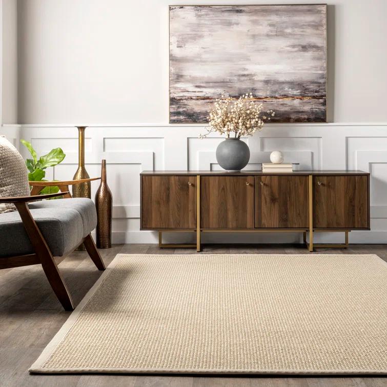 Proper Sisal and Wool Tan Area Rug