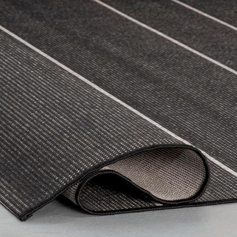 Randall Striped Machine Woven / Power Loomed Indoor/Outdoor Patio Rug