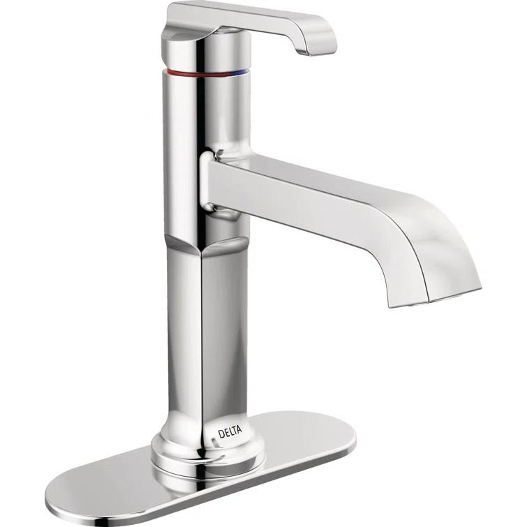 Tetra Single Hole Bathroom Faucet, Single Handle Bathroom Sink Faucet with Drain Assembly