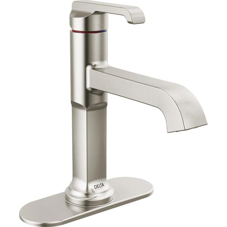 Tetra Single Hole Bathroom Faucet, Single Handle Bathroom Sink Faucet with Drain Assembly