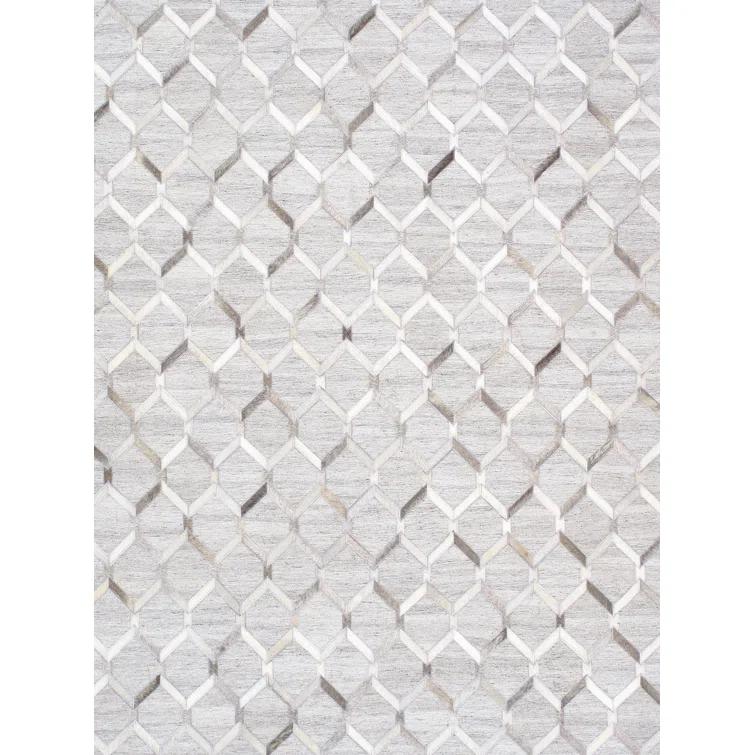 Pasargad Home Galaxy Hand-loomed Cowhide & Sari Silk Rug 9' 0" X 12' 0" Silver