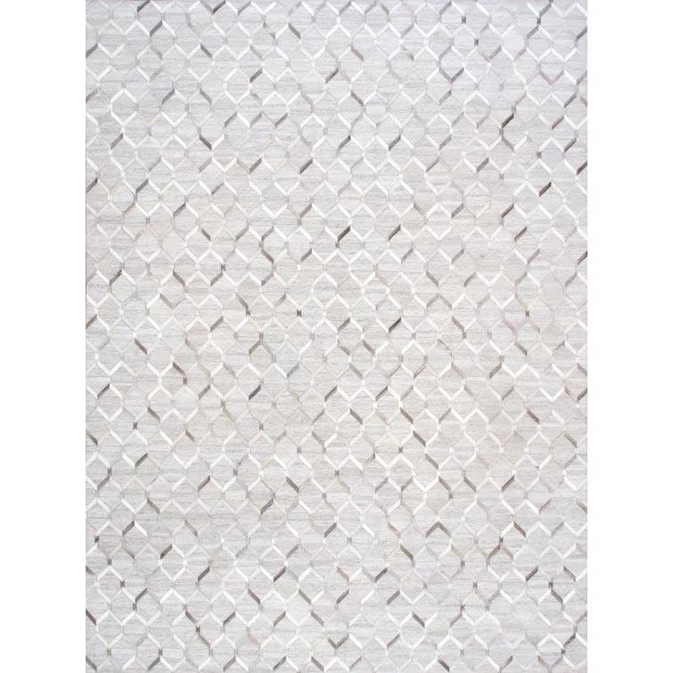Pasargad Home Galaxy Hand-loomed Cowhide & Sari Silk Rug 9' 0" X 12' 0" Silver