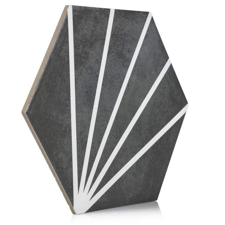 Industry Tile Sun Stripe Hexagon Dark Gray