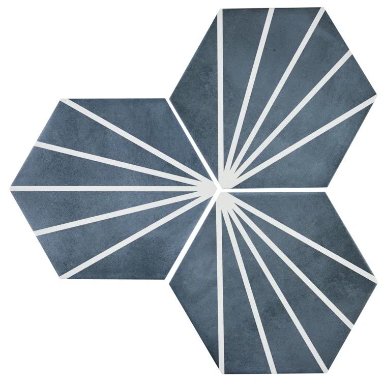 Industry Tile Sun Stripe Hexagon Dark Gray