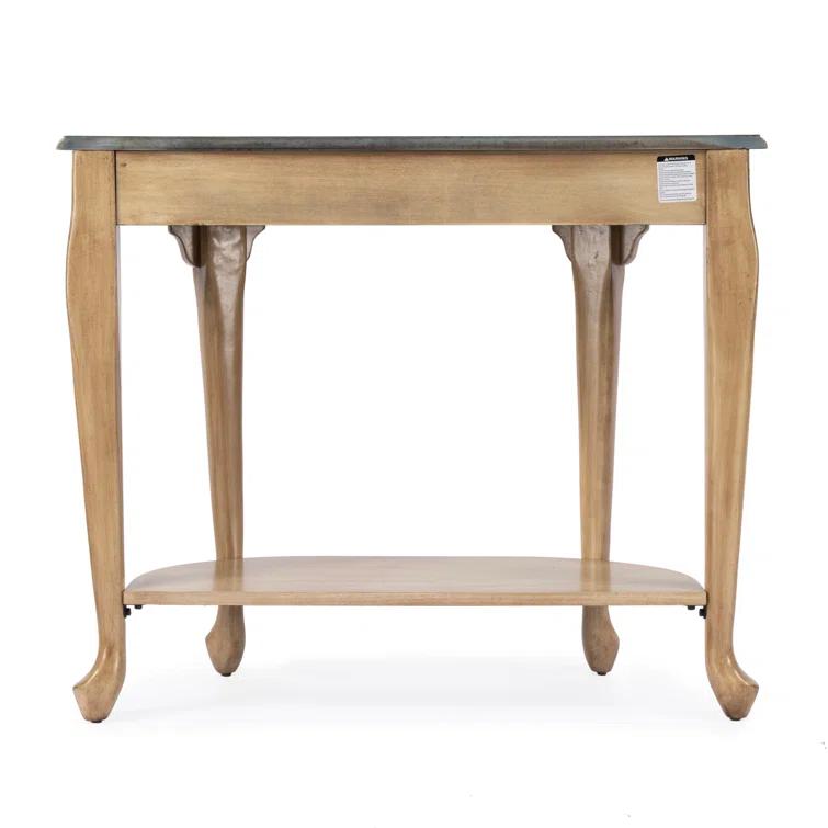 Butler Specialty Kimball 36" Demilune Wood Console Table In Antique Beige