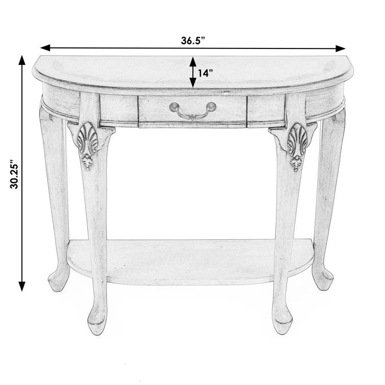 Butler Specialty Demilune Console Table In Vintage Oak