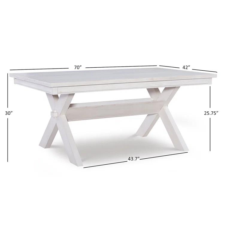 Kelly Clarkson Home Gigi 70" Solid Wood Farmhouse Trestle Base Dining Table