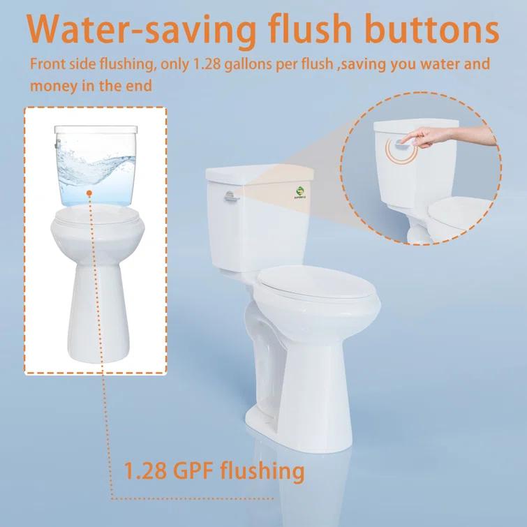 Traditional 21-inch Height Extra Tall Toilet for Bathrooms, Elongated Toilet Seat