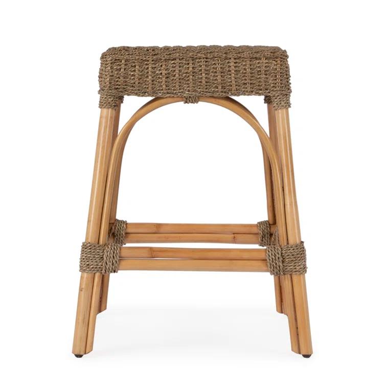 Butler Specialty Company Robias Rattan 24.5" Counter Stool - Gray & White Stripe