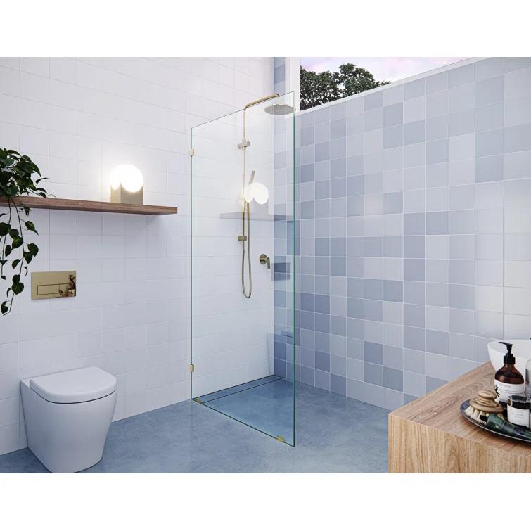 Vela 36 in. x 78 in. Fully Frameless Single Fixed Shower Panel
