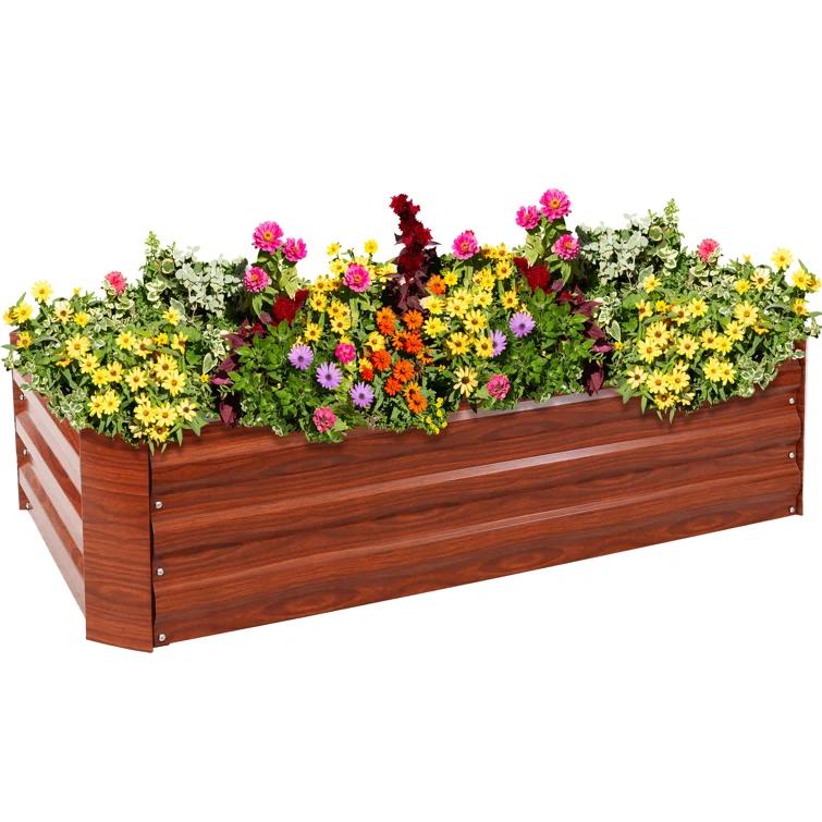 Ippolito Rectangular Galvanized Steel Raised Garden Bed