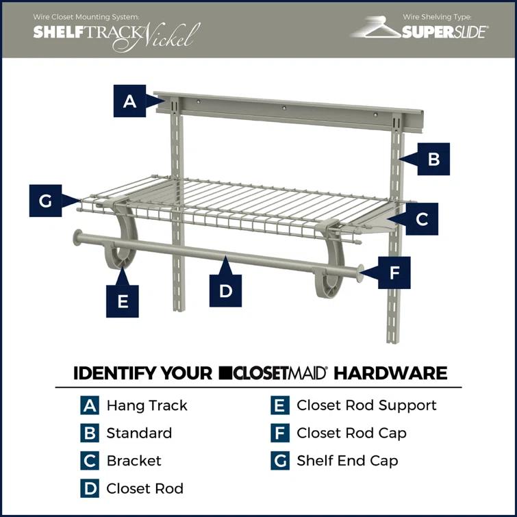 ClosetMaid ShelfTrack Wire Shelving Bracket