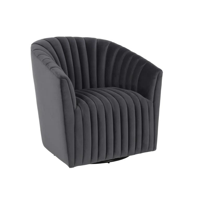 Upholstered Swivel Barrel Chair