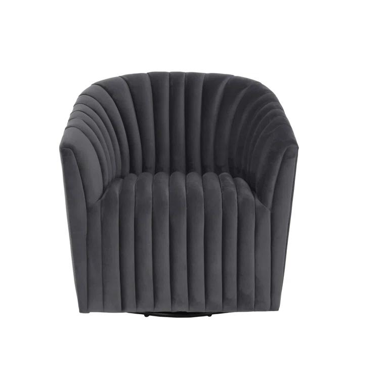 Upholstered Swivel Barrel Chair