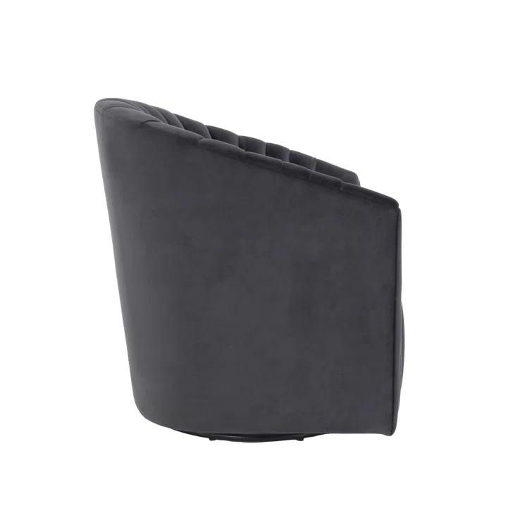 Upholstered Swivel Barrel Chair