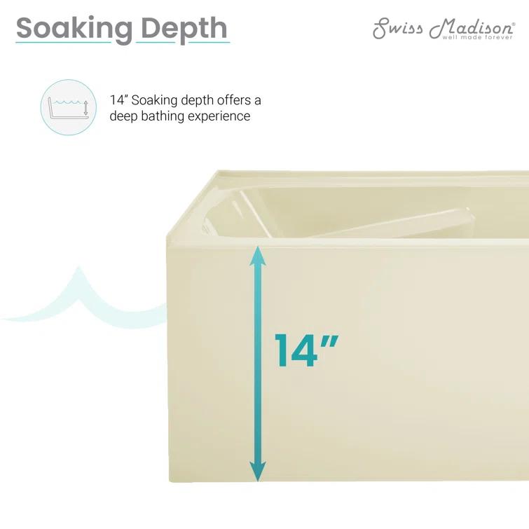 Voltaire 54" x 30" Alcove Bathtub with Apron