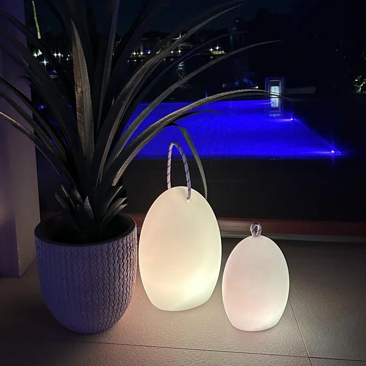 Smart & Green Amande Corde Battery Powered Integrated LED Color Changing Outdoor Table Lamp