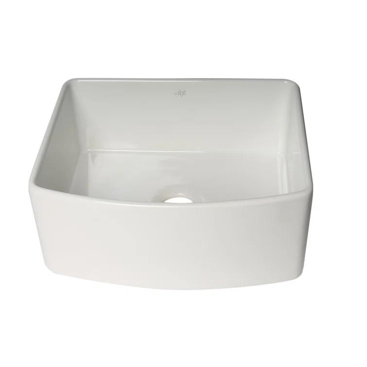 24'' L Flush Single Bowl Fireclay Kitchen Sink