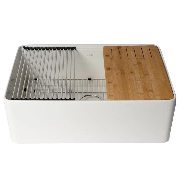 30'' L Single Bowl Fireclay Kitchen Sink