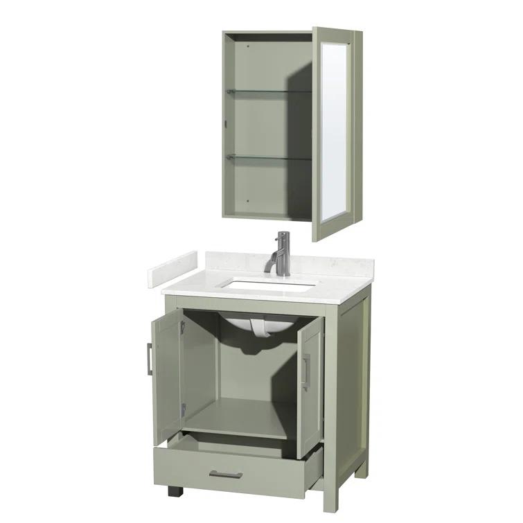Wyndham Collection Wcs141430s-Vca-Med Sheffield 30" Free Standing Single Basin Vanity Set