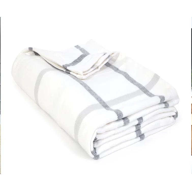 King White Cotton Machine Washable Blanket